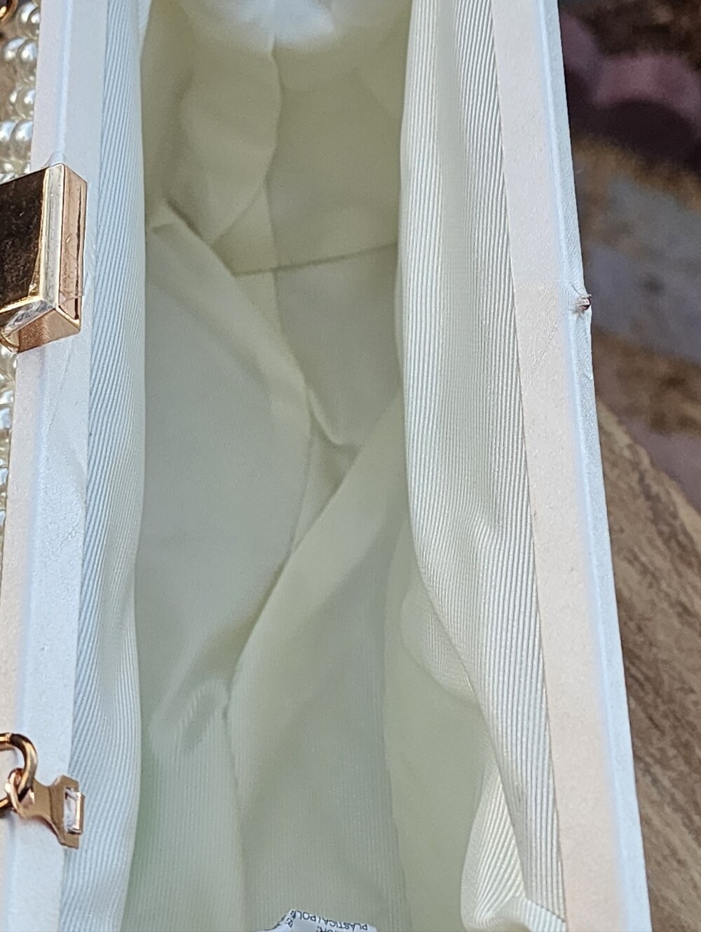 Urban Expressions Women's Ivory Pearl-Embellished Cream Evening Clutch - Picture 8 of 8